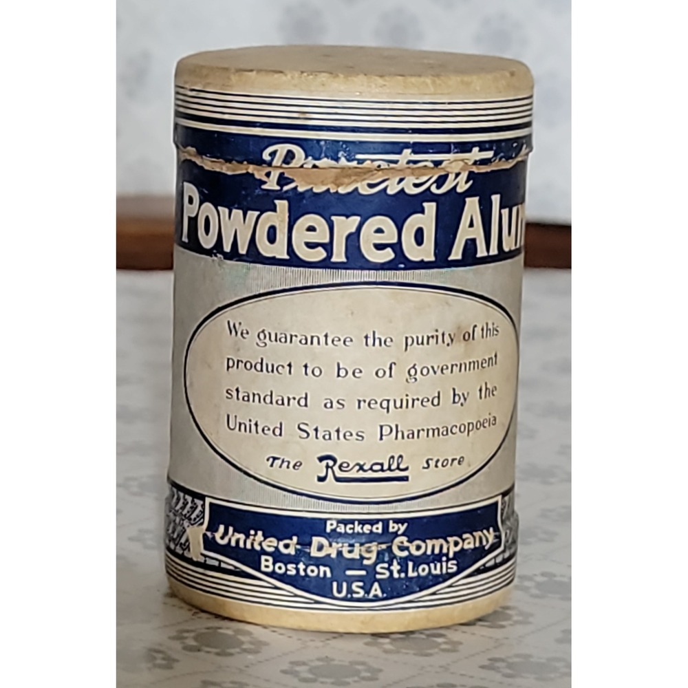 Vintage Rexall Store Powdered Alum 2 Ounces United Drug Company St Louis USA